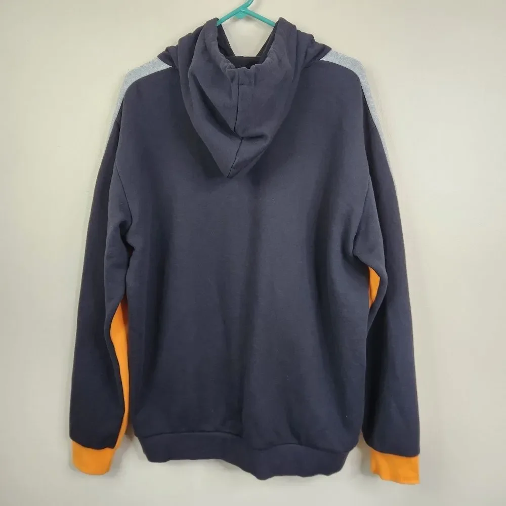 Adidas Mens Long Sleeve Colorblock Big Logo Hoodie Large